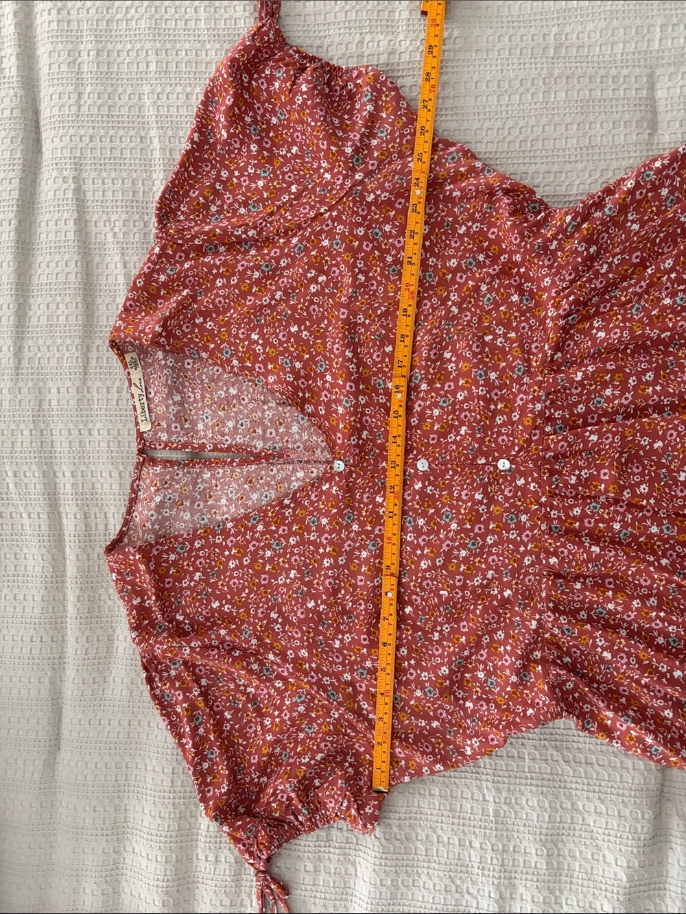 Liberty Love Rust Floral Button-Front Midi Dress 3X Cottagecore Boho - Picture 13 of 13